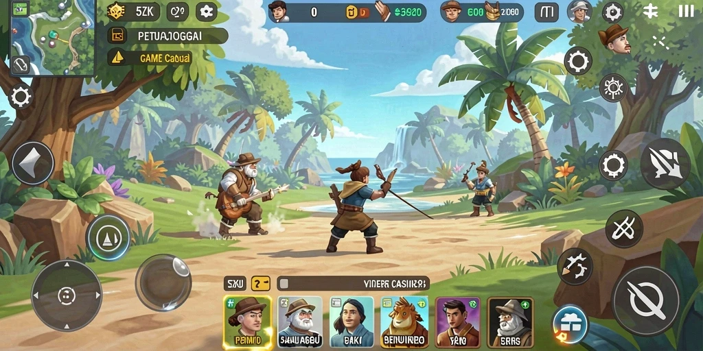 Tampilan gameplay penuh warna dari 5ZK yang menghibur.