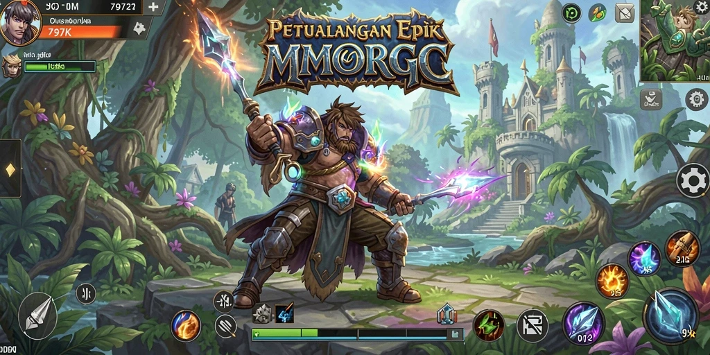 Gameplay menarik dalam dunia MMORPG yang luas dan memukau.