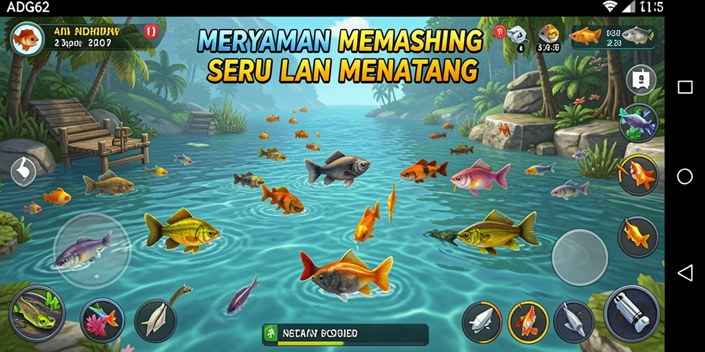 Tampilan gameplay memancing yang menakjubkan di ADG62.
