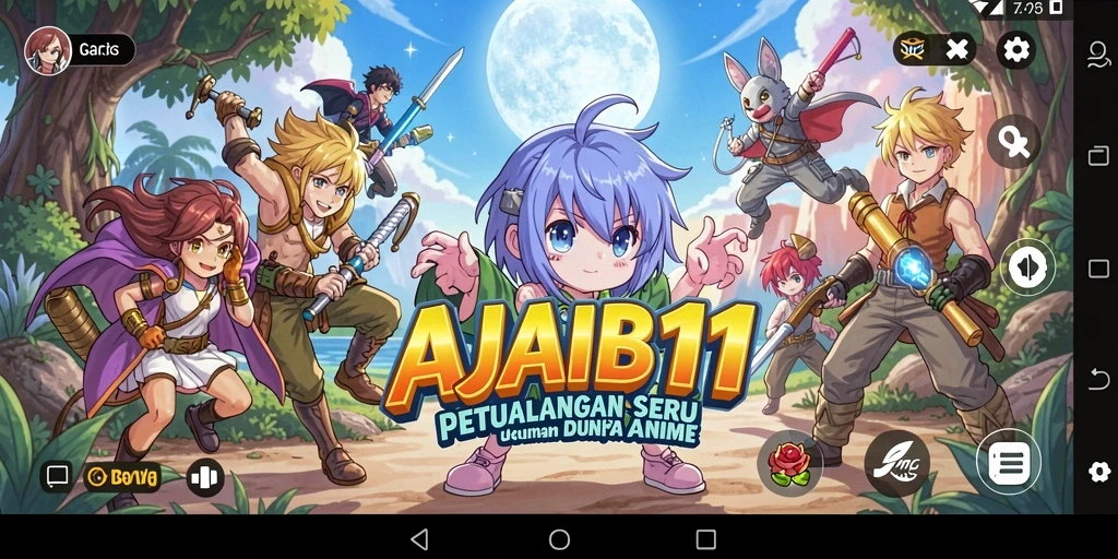 Gameplay seru AJAIB11 dengan karakter anime menarik.