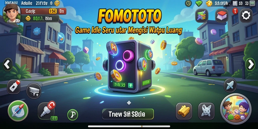 Tampilan seru gameplay FOMOTOTO di dunia Idle.