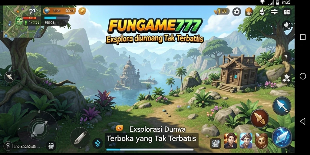 Tampilan gameplay <strong>FUNGAME777</strong> dalam dunia terbuka yang menakjubkan.