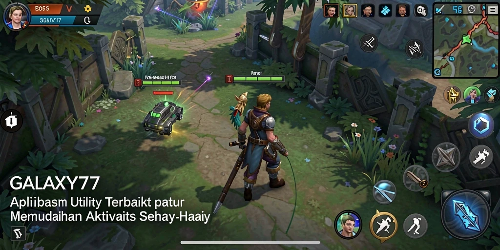 Screenshot utama GALAXY77 menampilkan antarmuka aplikasi yang user-friendly.