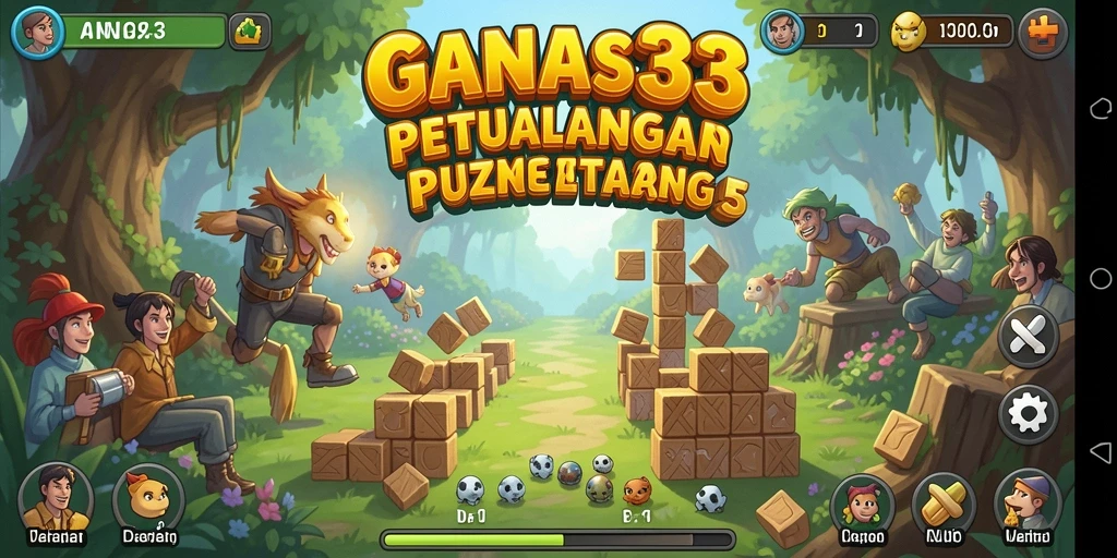 Screenshot gameplay GANAS33 menampilkan tantangan puzzle yang seru.
