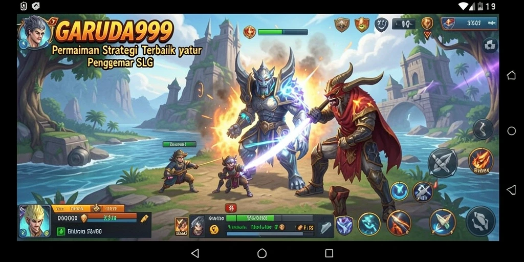 Tangkapan layar gameplay menunjukkan strategi pertempuran mendebarkan.