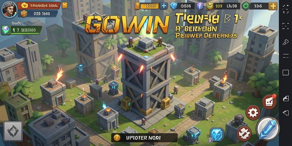 Tampilan menarik dari gameplay Tower Defense GOWIN.