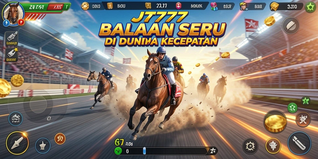 Screenshot JT777 memperlihatkan aksinya saat balapan dengan kecepatan tinggi.