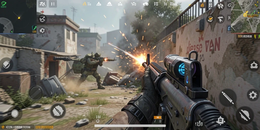 Screenshot K234 menunjukkan aksi menembak yang mendebarkan dan gameplay menarik.