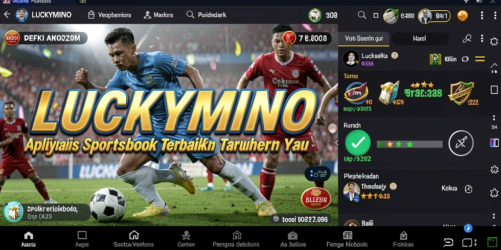 Tampilan utama LUCKYMINO yang menonjolkan taruhan olahraga.