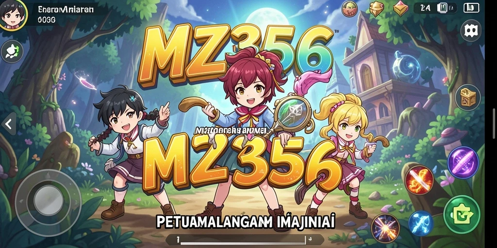 Screenshot utama MZ356 menampilkan aksi seru dalam pertempuran Anime.
