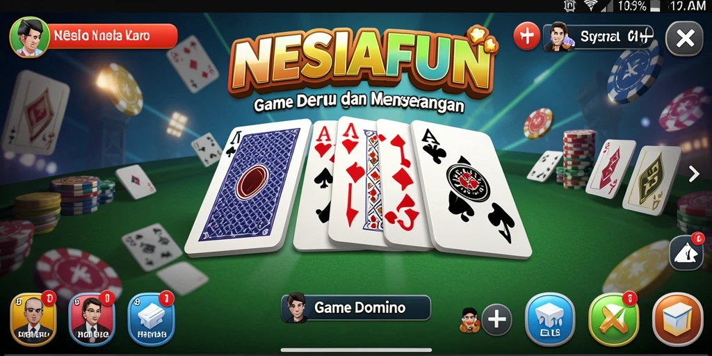 Tampilan gameplay seru NESIAFUN yang penuh strategi dalam permainan domino.