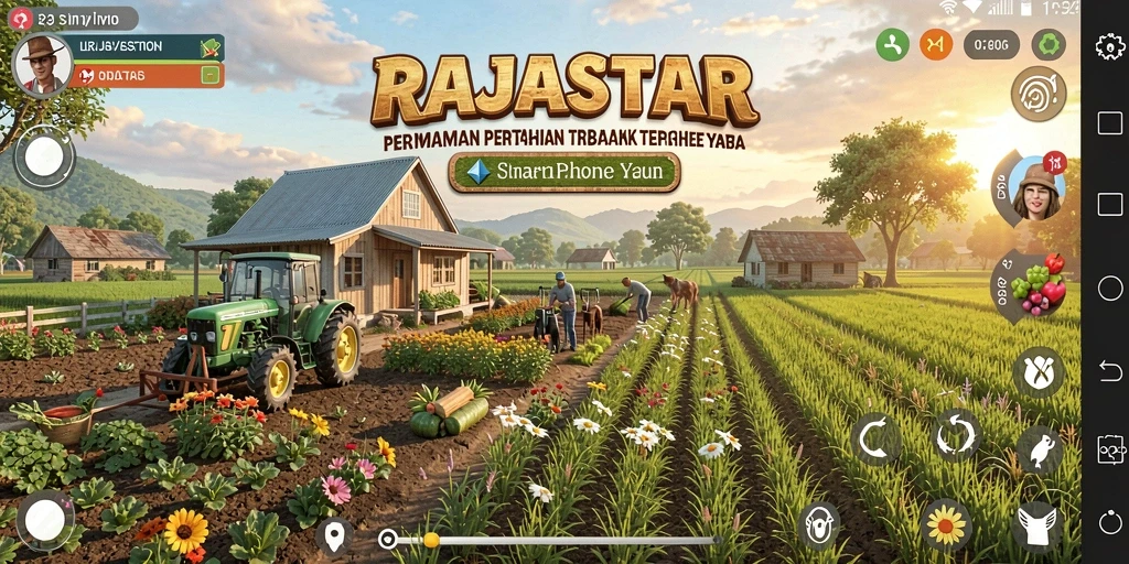 Tampilan gameplay seru di RAJASTAR saat bertani.