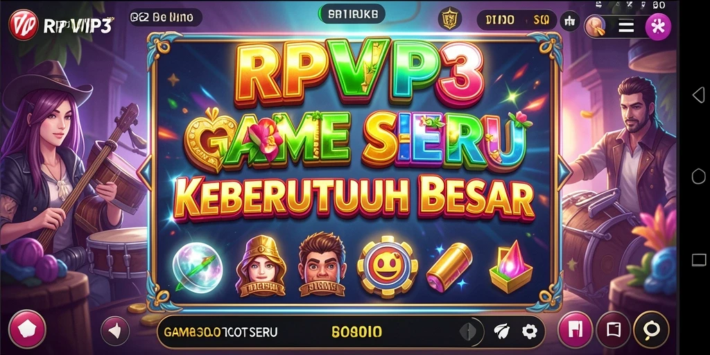 Tampilan gameplay RPVIP3 menampilkan serunya putaran mesin Slot.