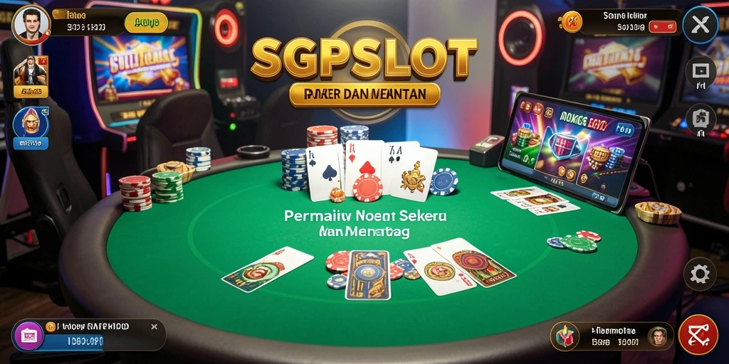 Tampilan gameplay SGPSLOT yang menegangkan dalam suasana poker.