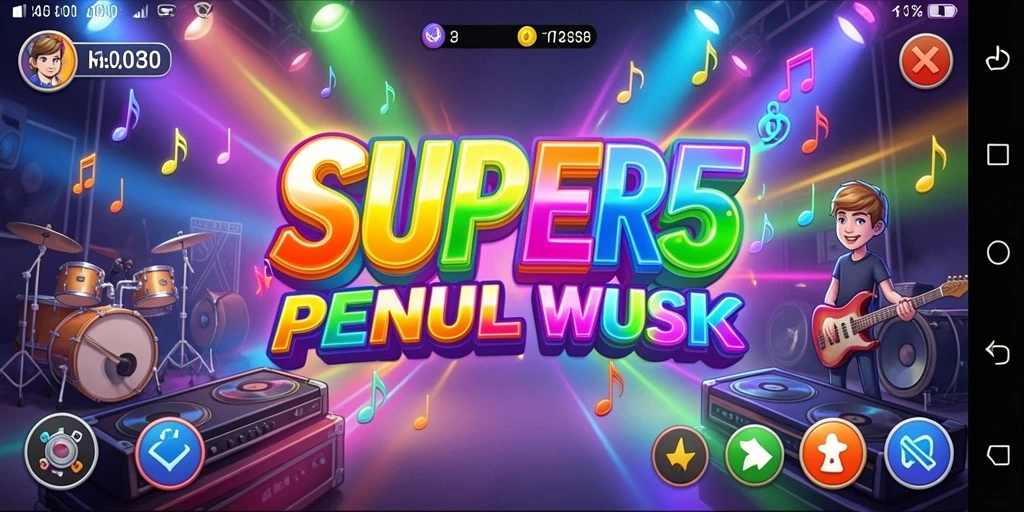 Tampilan gameplay SUPER5 yang menarik dan interaktif.