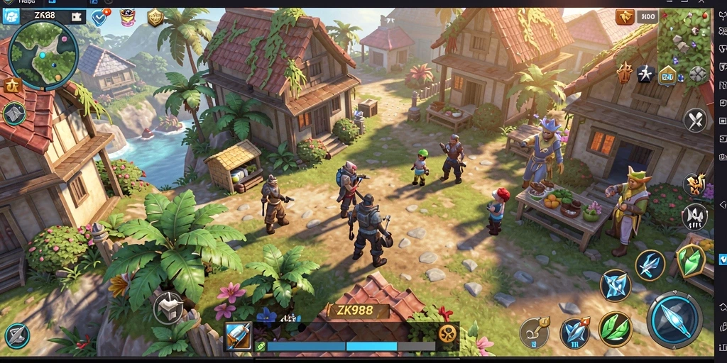 Screenshoot gameplay ZK988 menampilkan petualangan dalam dunia terbuka yang luas.